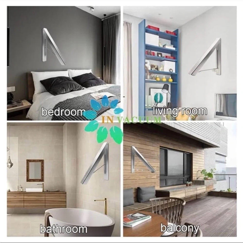 Silver Wall-Mounted Clothes Hanger Rack